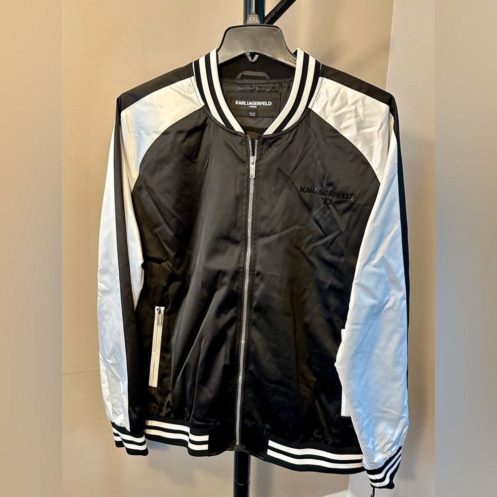 Karl Lagerfeld Paris Colorblock Varsity Jacket - XXL